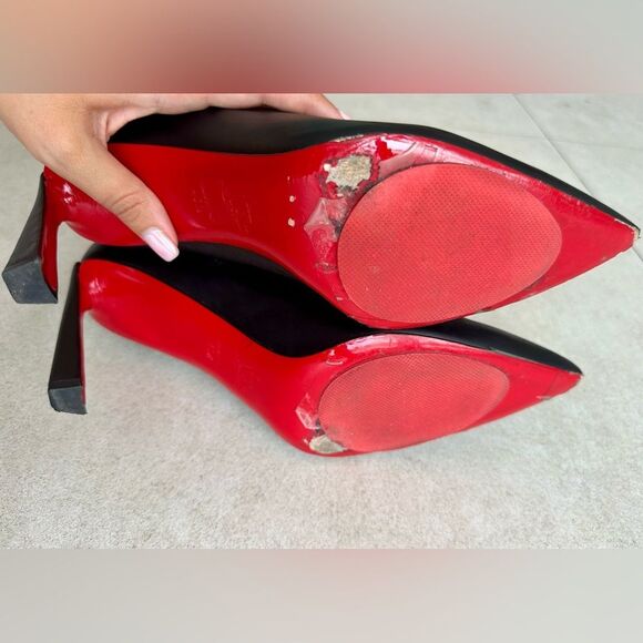 Christian Louboutin Condora Leather Pointed Toe Heels Black Ankle Booties EU40.5 - Picture 10 of 13